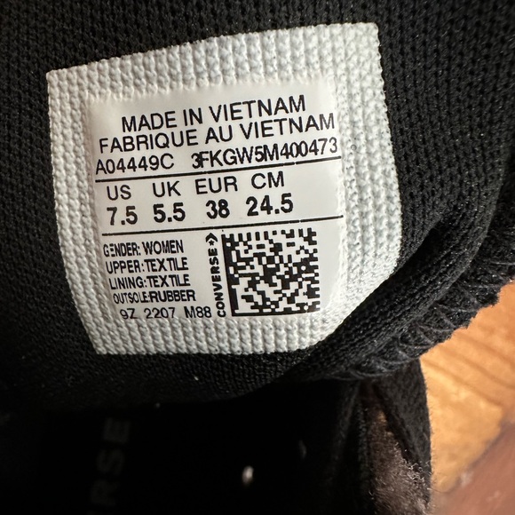 Converse Textured Black and White High-Tops - Picture 4 of 4